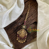 Premium AD Stone Lakshmi Maang Tikka -Gold Bead-G10548